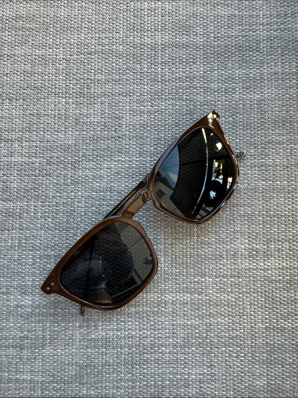 Classic Brown Wayfarer-Style Sunglasses with Dark Lenses